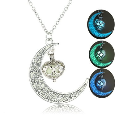 Women Galactic Glass Cabochon Pendant Silver-Tone Crescent Moon Necklace topsale Women Galactic Glass Cabochon Pendant Silver-Tone Crescent Moon Necklace topsale